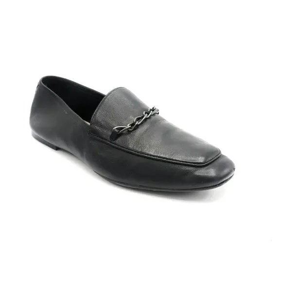 Naturalizer Black Leather Loafers w Chain Detail | Quiet Luxury Fall Capsule - Picture 4 of 16